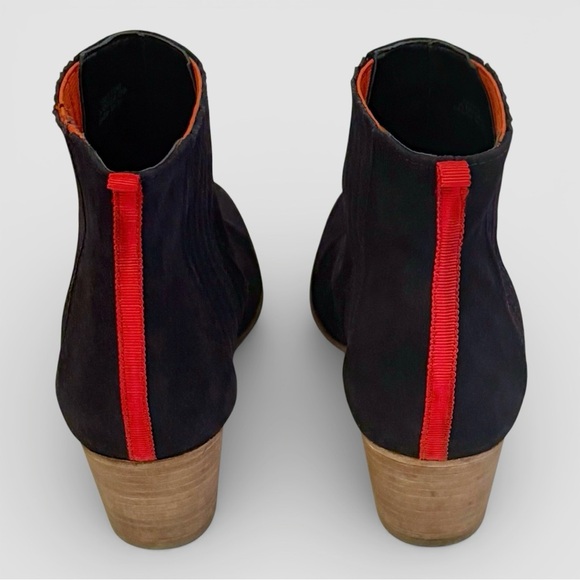 Boden Navy Suede Ankle Boots EU 38 US 7–7.5 Block Heel - Picture 4 of 10